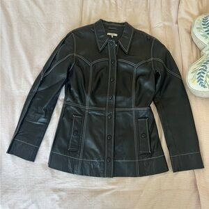 Women’s GANNI lamb leather jacket originally $700